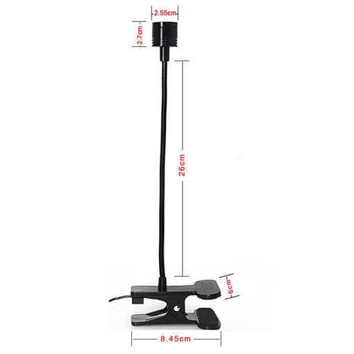Black lamp with measurement details on a white background