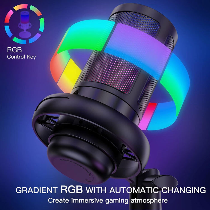 Gaming Microphone, USB PC Mic for Podcasts Videos, Streaming