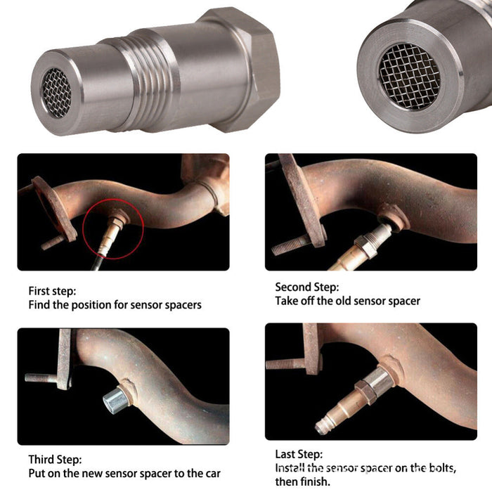 Oxygen O2 Sensor Spacer Adapter Bung Catalytic Converter Fix Check Engine Light