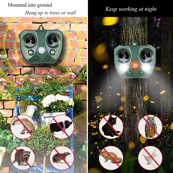 Solar Ultrasonic Bird Repeller Pest Animal Possum Deterrent