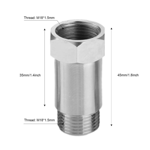 45mm o2 Oxygen Sensor Extension Extender Adapter Spacer m18x1.5 Cel Fix Bung