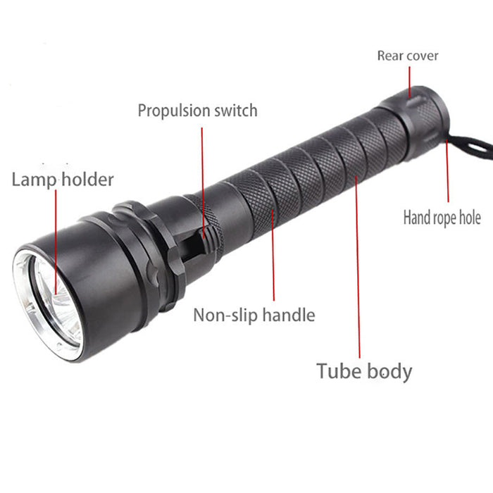 Scuba Diving Flashlight 5000Lumens Tactical Hunting Torch