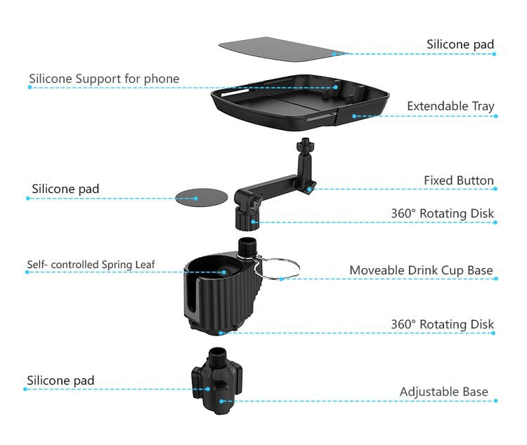 Car Cup Holder Tray Food Table