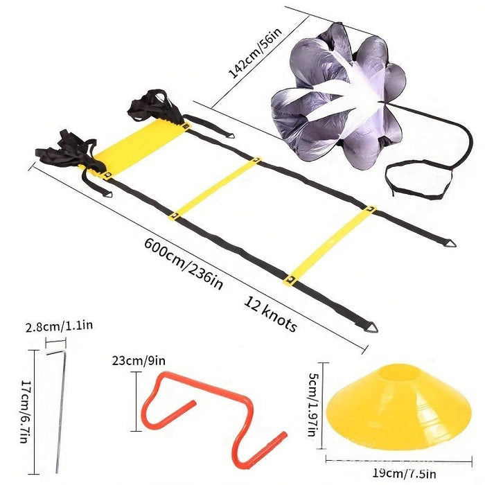 6M Agility Ladder Training Set with Hurdles, Cones & Speed Equipment
