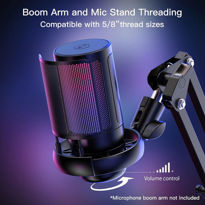 Gaming Microphone, USB PC Mic for Podcasts Videos, Streaming