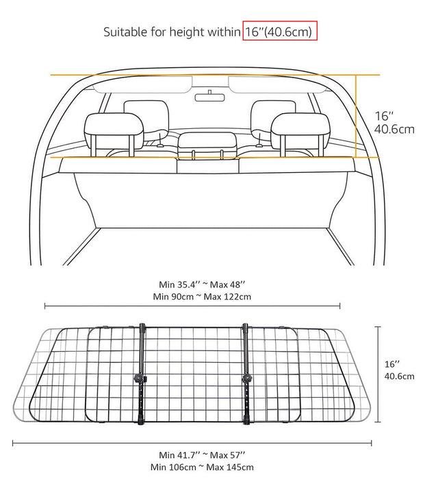 Dog Car Barrier 16 Inch