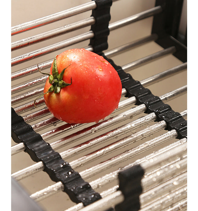 Adjustable Drainer Basket Drain Tray for Dish,Fruit