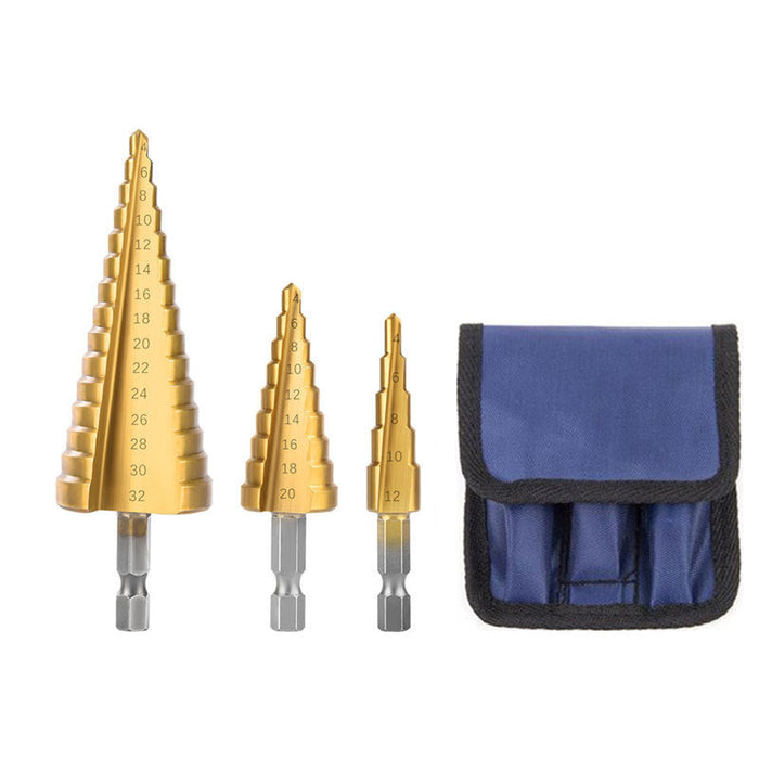 3pcs Step Drill Bit Set