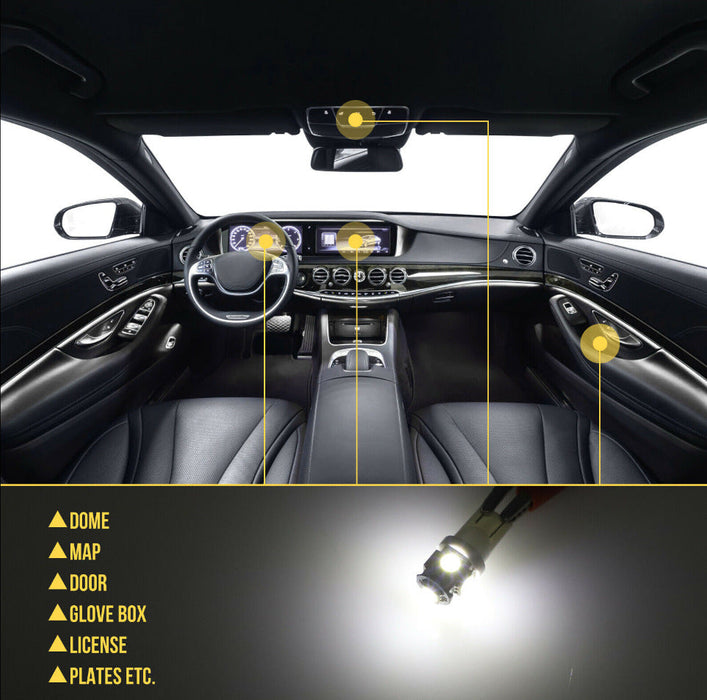 42Pcs Car Interior Combo LED Map Dome Door Trunk Light Bulbs White