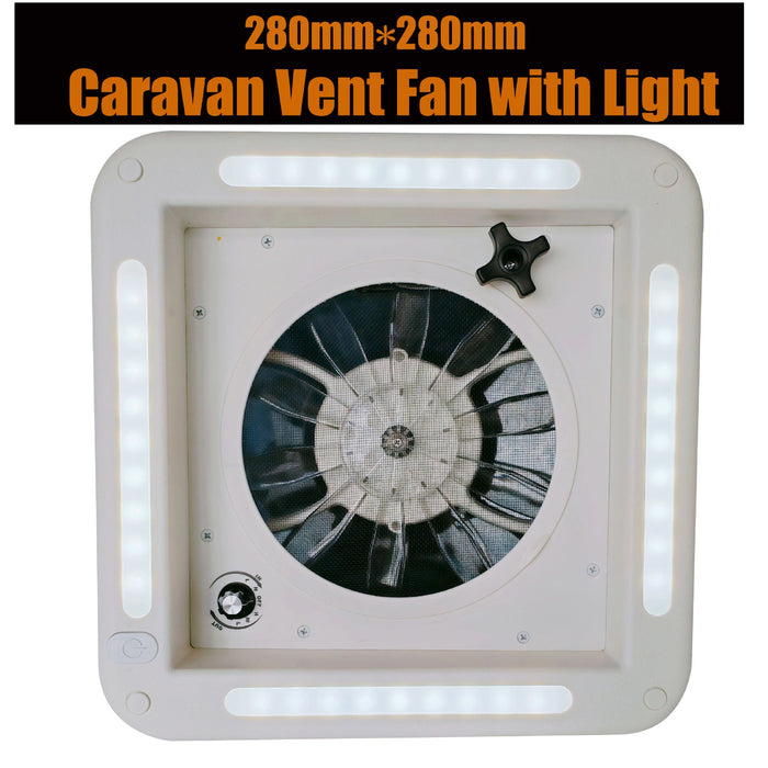 Caravan Roof Vent Fan with Light