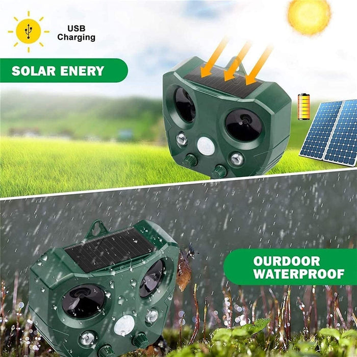 Solar Ultrasonic Bird Repeller Pest Animal Possum Deterrent