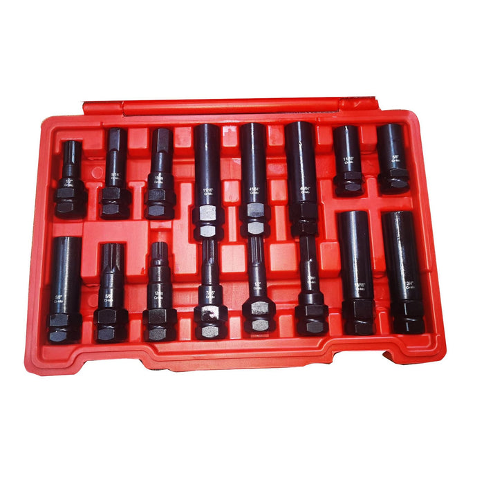 16PCS Locking Wheel Nut Screw Socket Set