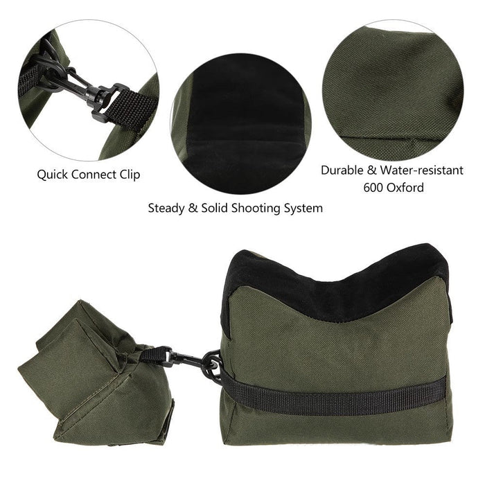 Shooting Range Sand Bag Set Rifle Bench Rest Stand Front Rear Bag Hunting