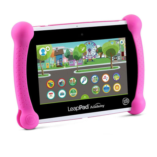 LeapPad Academy tablet with pink case on a white background