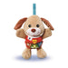 Plush dog toy with colorful on a white background