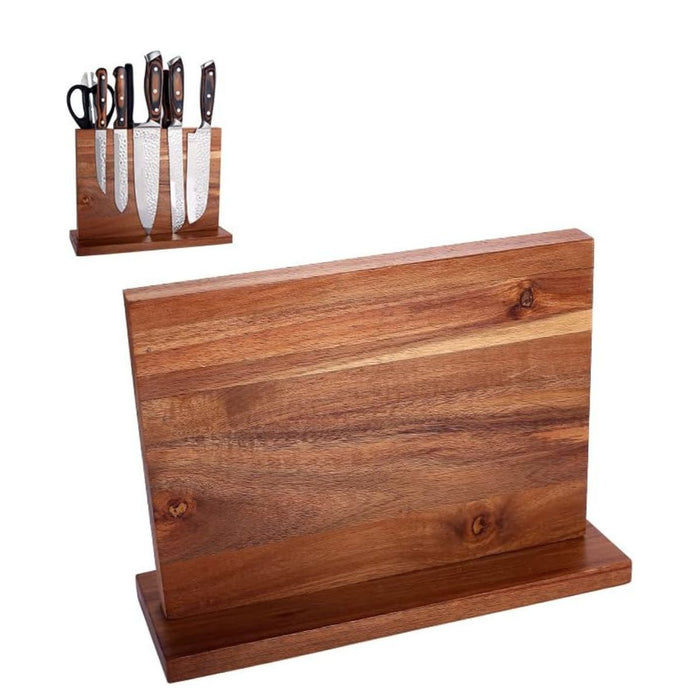 Double Sided Wooden Magnetic Knife Block Holder