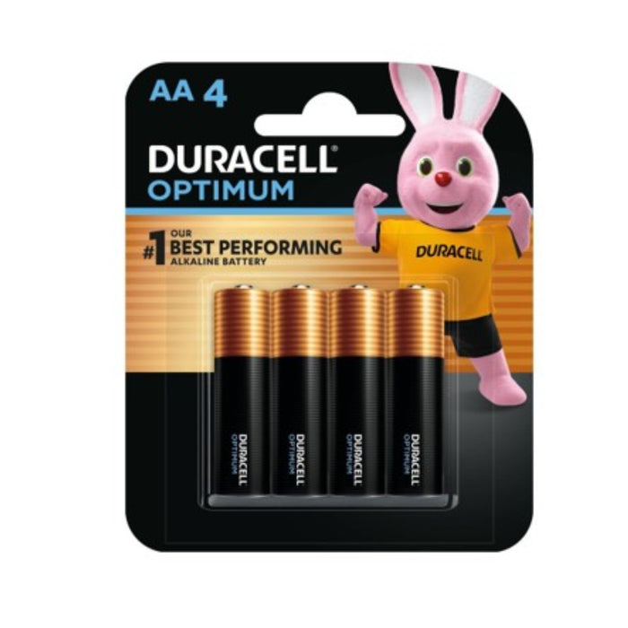 Duracell Optimum AA Alkaline Battery 4 Pack w PowerBoost Technology