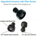 Upgraded connector with filter screen featuring stainless steel mesh filter, 3/4" female faucet connector, and 1/4" slip lock connector on a white background.