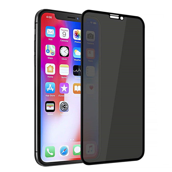 Smartphone with a screen protector on a white background