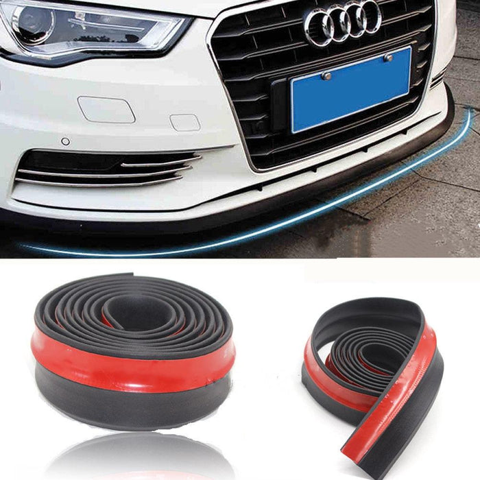 Car Front Bumper Lip Skirt Protector Splitter Body Spoiler Rubber Universal 2.5M