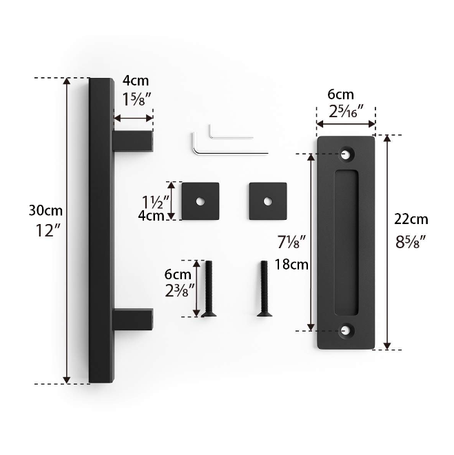 12'' Barn Door Handle Black
