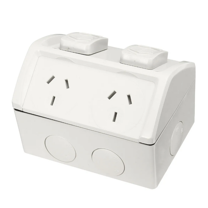 Weatherproof Double GPO Power Point Outlet 10Amp IP53