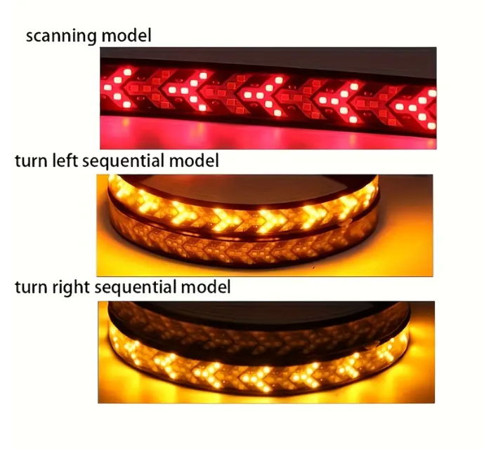 LED Tailgate Light Bar Strip 12V Flexible Switchback Red Amber Turn Signal Light
