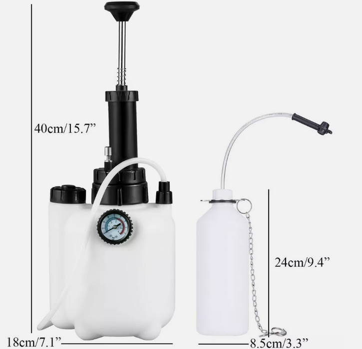 3L Manual Pressure Brake Clutch Bleeding System Tool Fluid Bleeder Kit hand pump