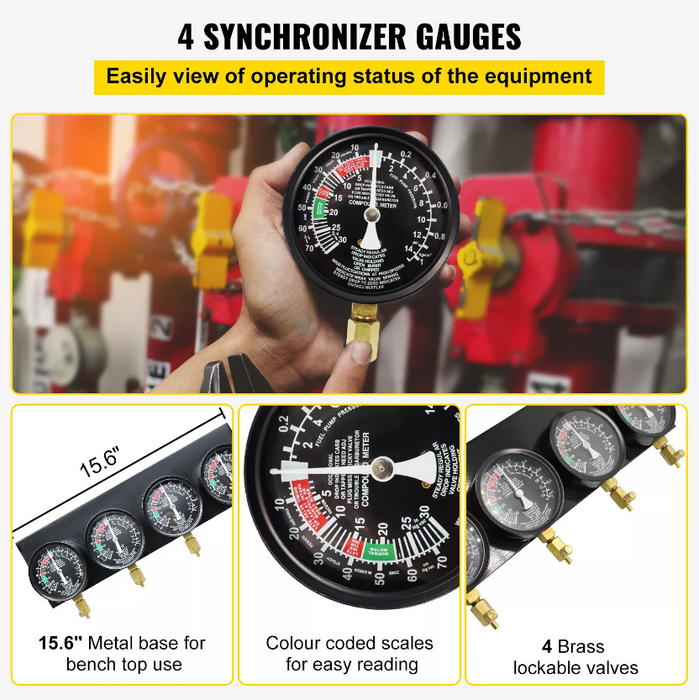 Fuel Vacuum Carburetor Synchronizer Kit Carb Sync Gauge Set