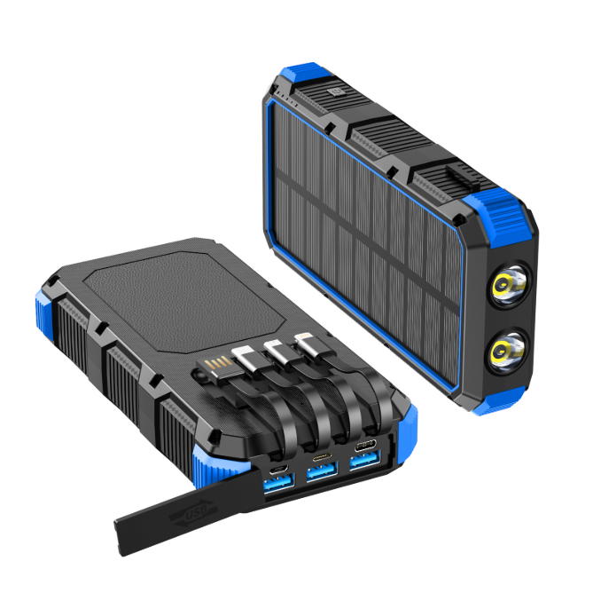 Solar Power Bank With Charging Cable