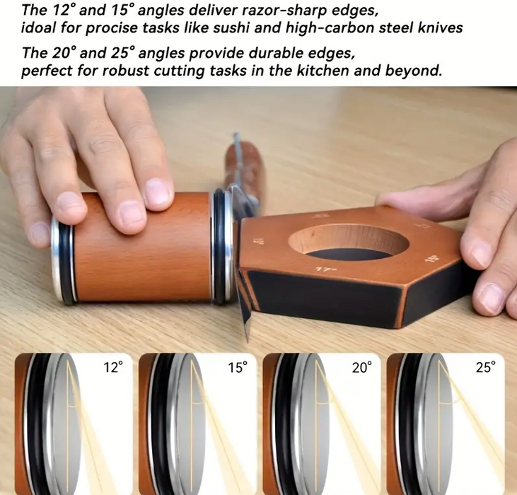 Rolling Knife Sharpener Kit with 5 Angle Magnetic Holder & Diamond Sharpening Discs