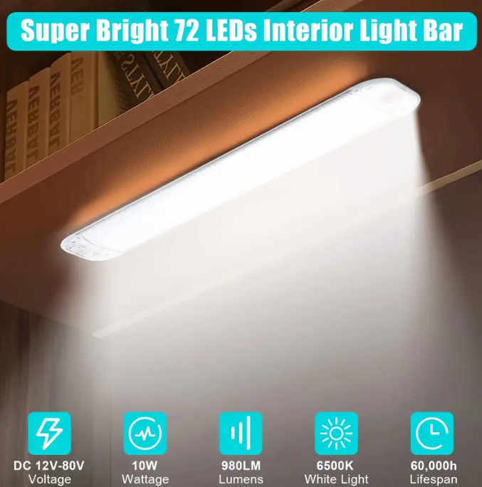 12V 24V LED Car Interior Lights Roof Doom Light White Camper Van Boat Caravan