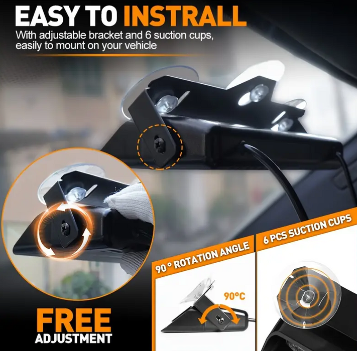 12V 2 in 1 Emergency Dash Strobe Lights Interior Windshield Amber White Warning
