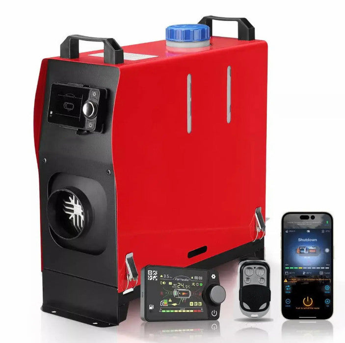 8KW 12V All-in-One Diesel Air Heater with Bluetooth App Control for Caravan, RV & Motorhome
