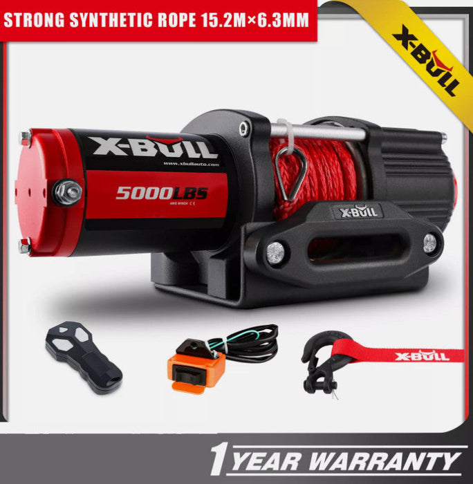 X-BULL 5000lbs 12V Electric Winch with Synthetic Rope & Wireless Remote
