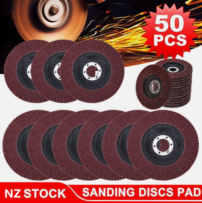 50 Pack 125mm 80 Grit Flap Sanding Discs for Angle Grinder