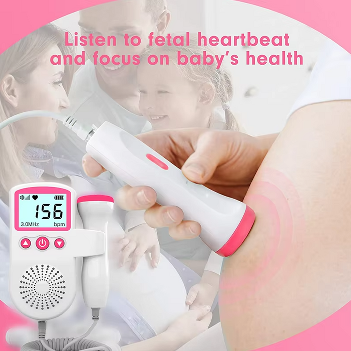 Baby Fetal Doppler Heartbeat Monitor with LCD Display & Speaker