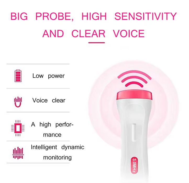 Baby Fetal Doppler Heartbeat Monitor with LCD Display & Speaker