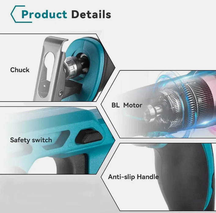 Brushless Cordless Reciprocating Saw for Makita 18V Battery with 4 Blades