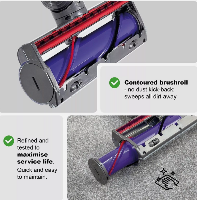 Direct Drive Motorhead Brush Head for Dyson V7, V8, V10, V11 & V15 Vacuum Cleaners