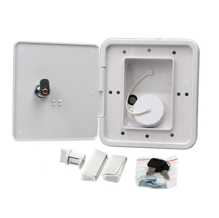 RV Gravity Water Inlet Hatch White Caravan Accessories Parts