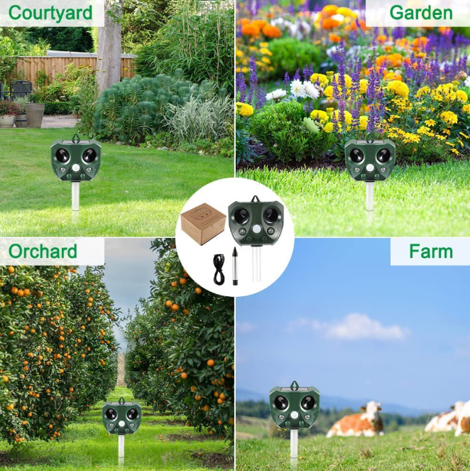 Solar Ultrasonic Bird Repeller Pest Animal Possum Deterrent