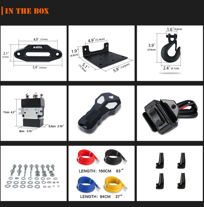 X-BULL Electric Winch 4500LBS/2041kg 12V Synthetic Rope Wireless Remotes ATV UTV Electric Winch