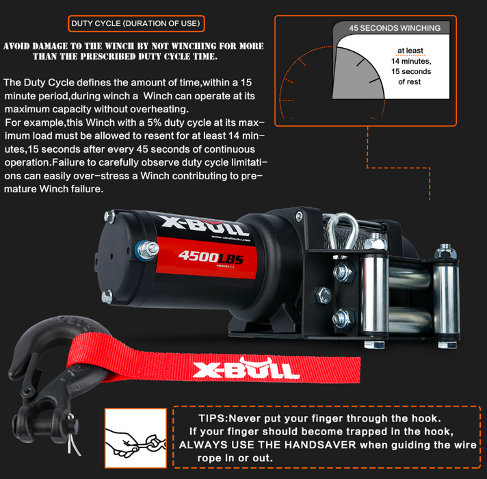 X-BULL Electric Winch 4500LBS
