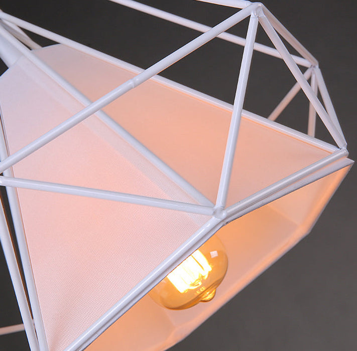 38CM Pendant Hanging Light Lampshade Metal Diamond White