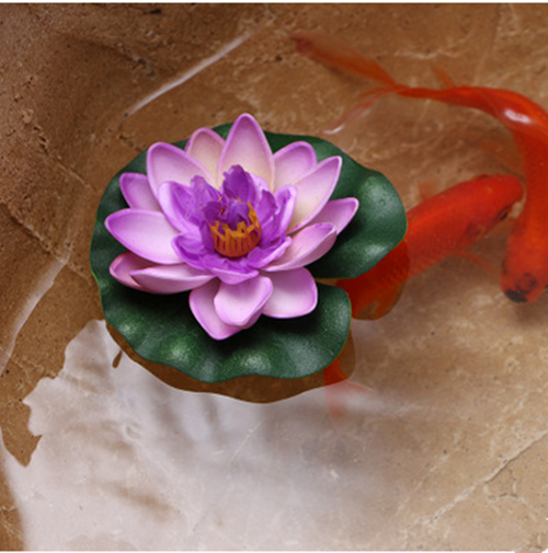 Artificial Lotus Water lily Floating Flower Garden Pool Pond Tank Plant Ornament