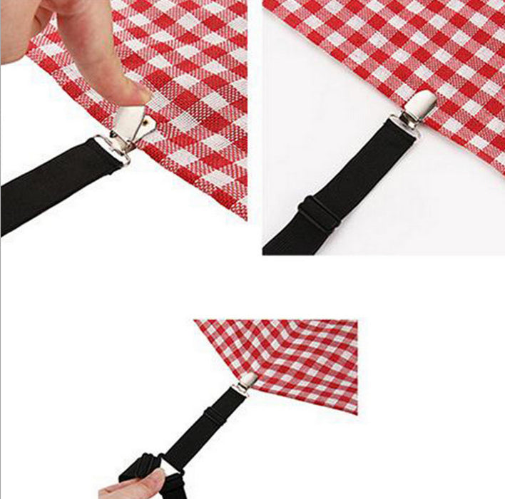 4pcs Triangle Fitted Sheet Strap Clips Grippers Mattress Bed Suspenders Holder