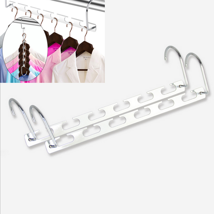 2PCS Space Saver Saving Metal Magic Hanger Clothes Closet Organize Hook