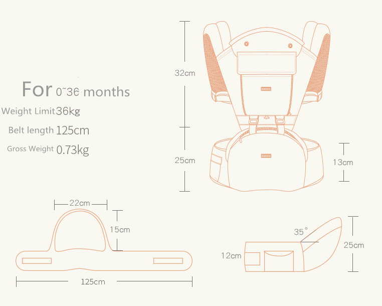 Infant Baby Carrier With Hip Seat Stool Backpack