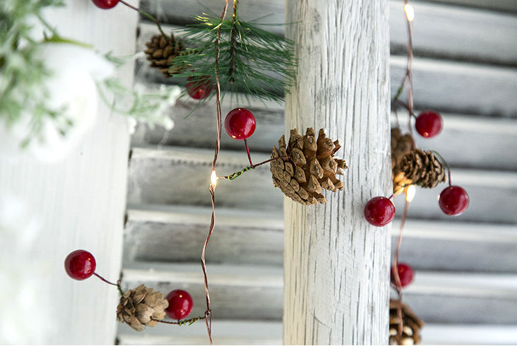 20LED Pine Cone Christmas Lights String Fairy Xmas Wire Battery Powered Home Decor